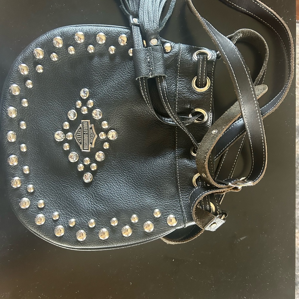 Harley-Davidson Black Crossbody Bag with Studded Accents